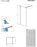 Radaway Modo New Gold II Walk-In ścianka prysznicowa 160 cm wolnostojąca złoty połysk/szkło przezroczyste 389164-09-01