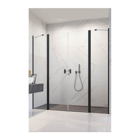 Radaway Nes 8 Black DWD II ścianka 77 cm czarny mat/szkło przezroczyste 10080177-54-01