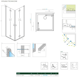 Radaway Nes 8 KDD-B kabina prysznicowa część prawa 100x100 cm kwadratowa 10074100-01-01R