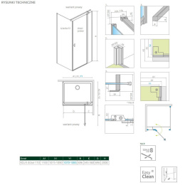 Radaway Nes 8 KDJ II drzwi prysznicowe 110 cm uchylne chrom połysk/szkło przezroczyste 10086110-01-01R