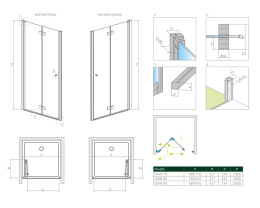 Radaway Nes Black DWB drzwi prysznicowe 80 cm wnękowe prawe czarny mat/szkło przezroczyste 10029080-54-01R