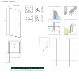 Radaway Nes Black DWJ I drzwi prysznicowe 70 cm prawe czarny mat/szkło Factory 10026070-54-55R