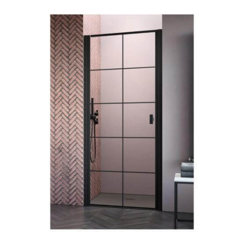 Radaway Nes Black DWJ I drzwi prysznicowe 80 cm lewe czarny mat/szkło Factory 10026080-54-55L