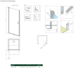 Radaway Nes Black DWJ I drzwi prysznicowe 80 cm lewe czarny mat/szkło Frame 10026080-54-56L