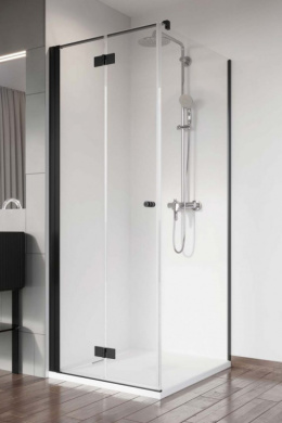 Radaway Nes Black KDJ B drzwi prysznicowe 90 cm lewe czarny mat/szkło przezroczyste 10025090-54-01L