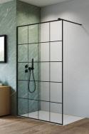 Radaway Nes Black Walk-In II Factory ścianka prysznicowa 110 cm wolnostojąca czarny mat/szkło przezroczyste 10013110-54-55