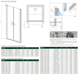 Radaway Nes Brushed Gold DWD I drzwi prysznicowe 100 cm uchylne złoty szczotkowany/szkło przezroczyste 10027100-99-01