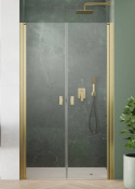 Radaway Nes Brushed Gold DWD I drzwi prysznicowe 90 cm uchylne złoty szczotkowany/szkło przezroczyste 10027090-99-01