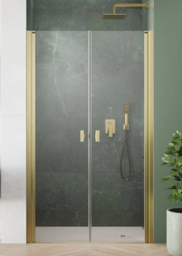 Radaway Nes Brushed Gold DWD I drzwi prysznicowe 90 cm uchylne złoty szczotkowany/szkło przezroczyste 10027090-99-01