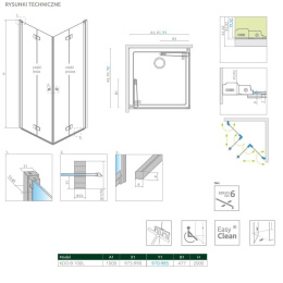 Radaway Nes Brushed Gold KDD B drzwi prysznicowe 100 cm składane złoty szczotkowany/szkło przezroczyste 10024100-99-01L