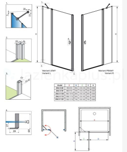 Radaway Nes Brushed Gold KDD B drzwi prysznicowe 100 cm składane złoty szczotkowany/szkło przezroczyste 10024100-99-01R