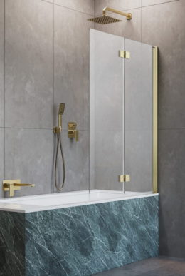 Radaway Nes Brushed Gold PND I parawan nawannowy 100 cm 2-częściowy złoty szczotkowany/szkło przezroczyste 10010100-99-01R