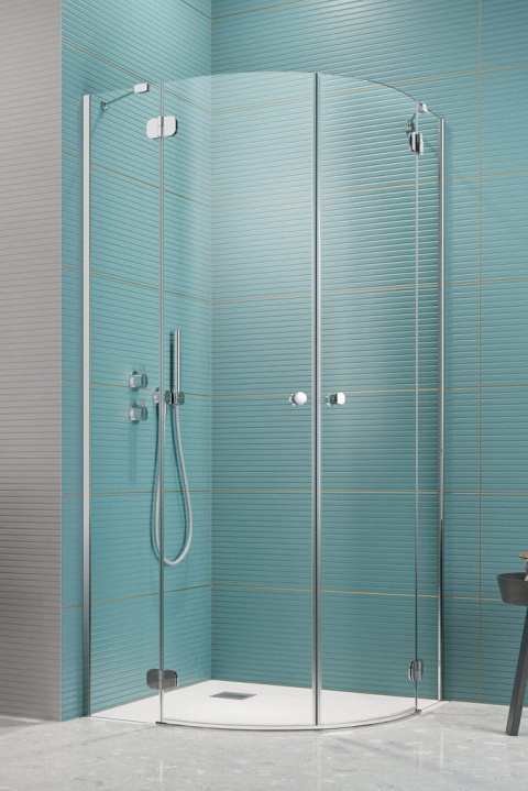 Radaway Torrenta PDD kabina prysznicowa 90x90 cm półokrągła chrom/szkło przezroczyste 131600-01-01