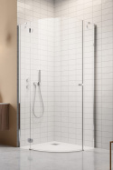 Radaway Torrenta PDJ kabina prysznicowa 80x80 cm półokrągła lewa chrom/szkło przezroczyste 131710-01-01