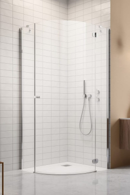 Radaway Torrenta PDJ kabina prysznicowa 80x80 cm półokrągła prawa chrom/szkło przezroczyste 131810-01-01