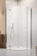 Radaway Torrenta PDJ kabina prysznicowa 90x90 cm półokrągła prawa chrom/szkło przezroczyste 131800-01-01