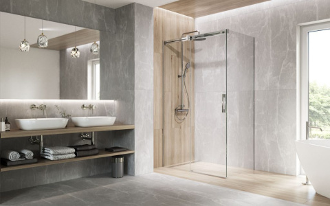 Radaway Espera Pro KDJ ścianka prysznicowa 44 cm prawa chrom/szkło przezroczyste 10092100-01-01R