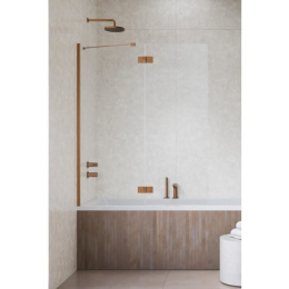 Radaway Essenza Brushed Copper PND II parawan nawannowy 100 cm 2-częściowy miedź szczotkowana/szkło przezroczys 110002100-93-01L