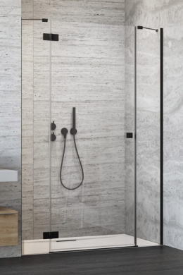 Radaway Essenza New Black DWJS drzwi prysznicowe 70,5 cm lewe czarny mat/szkło przezroczyste 1385032-54-01L