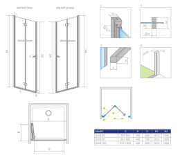 Radaway Essenza New DWB drzwi prysznicowe 90 cm wnękowe prawe chrom/szkło przezroczyste 385076-01-01R