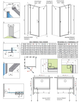 Radaway Essenza New KDJ drzwi prysznicowe 100 cm prawe chrom/szkło przezroczyste 1385040-01-01R