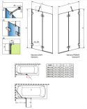 Radaway Essenza Pro White PND II parawan nawannowy 100 cm lewy biały mat/szkło przezroczyste 10102100-04-01L