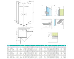 Radaway Euphoria KDD kabina z drzwiami dwuczęściowymi 80 cm lewa chrom/szkło przezroczyste 383061-01L