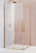 Radaway Furo Brushed Gold KDD kabina prysznicowa część lewa 80x80 cm kwadratowa 10105080-99-01L