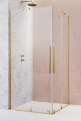 Radaway Furo Brushed Gold KDD kabina prysznicowa część lewa 80x80 cm kwadratowa 10105080-99-01L