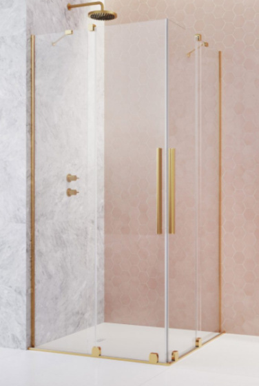 Radaway Furo Brushed Gold KDD kabina prysznicowa część lewa 80x80 cm kwadratowa 10105080-99-01L