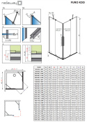 Radaway Furo Gold KDD kabina prysznicowa część prawa 80x80 cm kwadratowa 10105080-09-01R
