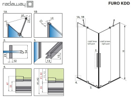 Radaway Furo KDD kabina prysznicowa część prawa 120x120 cm kwadratowa 10105120-54-01R