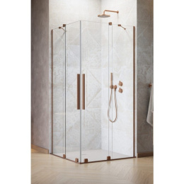 Radaway Furo KDD kabina prysznicowa część prawa 80x80 cm kwadratowa miedź szczotkowany/szkło przezroczyste 10105080-93-01R