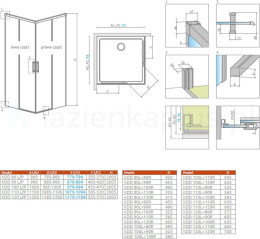 Radaway Idea 8 Brushed Gold KDD kabina prysznicowa część prawa 80x80 cm złoty szczotkowany/szkło przezroczyste 10370080-99-01R