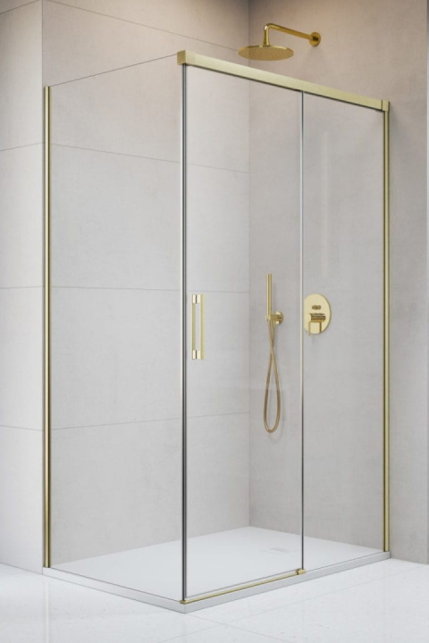 Radaway Idea 8 KDJ drzwi prysznicowe 62 cm rozsuwane złoty szczotkowany/szkło przezroczyste 10340620-99-01L