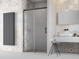 Radaway Idea Black DWJ drzwi prysznicowe 100 cm wnękowe lewe czarny mat/szkło przezroczyste 387014-54-01L