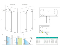 Radaway Idea Black DWJ drzwi prysznicowe 100 cm wnękowe lewe czarny mat/szkło przezroczyste 387014-54-01L