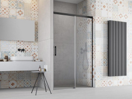 Radaway Idea Black DWJ drzwi prysznicowe 120 cm wnękowe prawe czarny mat/szkło przezroczyste 387016-54-01R