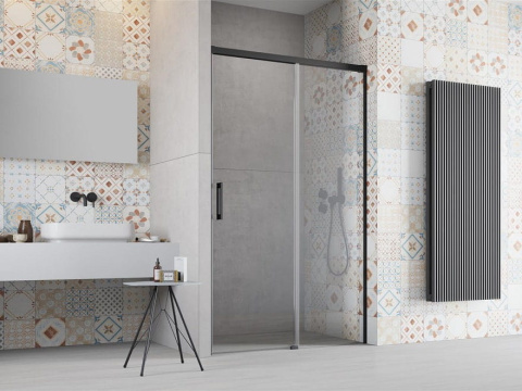 Radaway Idea Black DWJ drzwi prysznicowe 120 cm wnękowe prawe czarny mat/szkło przezroczyste 387016-54-01R