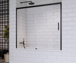 Wpisz KOD: PROMO - 10% Radaway Idea Black PN DWJ parawan nawannowy 180 cm lewy czarny mat/szkło przezroczyste 10003180-54-01L