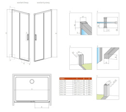 Radaway Idea KDJ drzwi prysznicowe 160 cm do ścianki lewe chrom/szkło przezroczyste 387046-01-01L