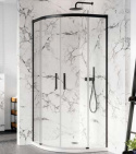 Radaway Idea PDD ścianki prysznicowe czarny/szkło przezroczyste 387150-54-01