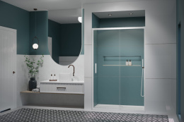 Radaway Idea White DWJ drzwi prysznicowe 120 cm wnękowe prawe biały mat/szkło przezroczyste 387016-04-01R