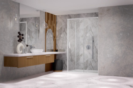 Radaway Idea White KDJ drzwi prysznicowe 120 cm lewe biały mat/szkło przezroczyste 387042-04-01L