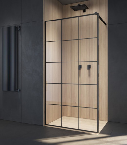 Radaway Modo New Black II Factory Walk-In ścianka prysznicowa 90 cm czarny mat/szkło factory 389094-54-55