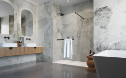 Radaway Modo New Black II Walk-In ścianka prysznicowa 120 cm z wieszakiem czarny mat/szkło przezroczyste 389124-54-01W