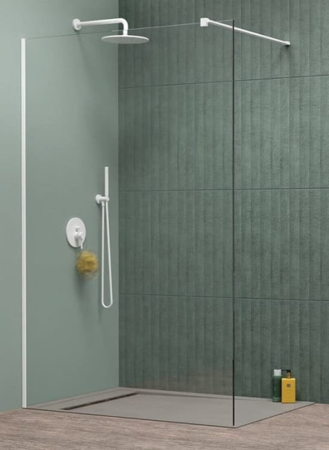 Radaway Modo New White II Walk-In ścianka prysznicowa 150 cm wolnostojąca biały mat/szkło przezroczyste 389154-04-01
