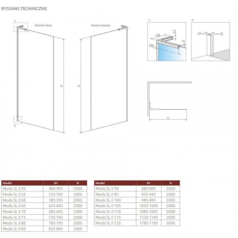 Radaway Modo SL Brushed Gold II Walk-In ścianka prysznicowa 120 cm prawa złoty szczotkowany/szkło przezroczyste 10319124-99-01R