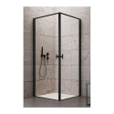 Radaway Nes 8 Black KDD drzwi prysznicowe 80 cm uchylne czarny mat/szkło ze wzorem 10071080-54-56R