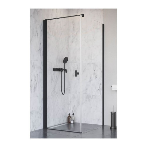 Radaway Nes 8 Black KDJ I drzwi prysznicowe 80 cm lewe czarny mat/szkło przezroczyste 10072080-54-01L